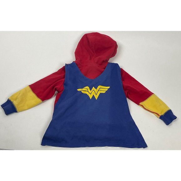 Hanna Andersson Wonder Woman Girls Hoodie Cape Costume Jacket DC 100cm 4 4T - Picture 6 of 12